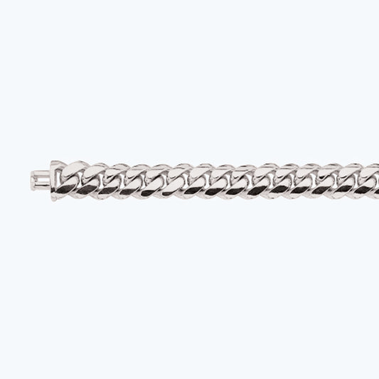 14K 13MM WHITE GOLD SOLID MIAMI CUBAN 7" CHAIN BRACELET (AVAILABLE IN LENGTHS 7" - 30")