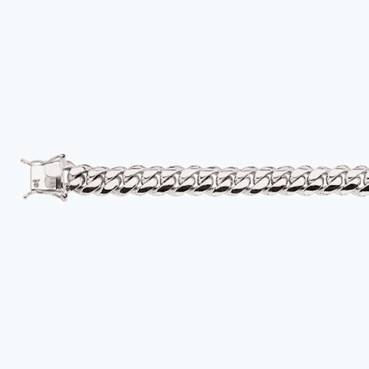 14K 12MM WHITE GOLD SOLID MIAMI CUBAN 9" CHAIN BRACELET (AVAILABLE IN LENGTHS 7" - 30")