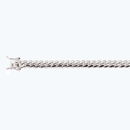 14K 8MM WHITE GOLD SOLID MIAMI CUBAN 26" CHAIN NECKLACE (AVAILABLE IN LENGTHS 7" - 30")