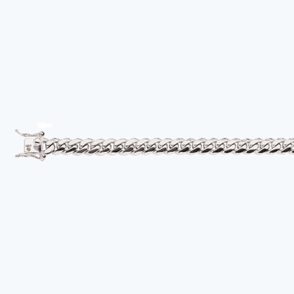 10K 7MM WHITE GOLD SOLID MIAMI CUBAN 22" CHAIN NECKLACE (AVAILABLE IN LENGTHS 7" - 30")
