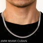 14K 6MM WHITE GOLD SOLID MIAMI CUBAN 16" CHAIN NECKLACE (AVAILABLE IN LENGTHS 7" - 30")