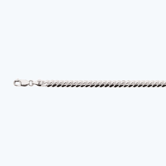 14K 6MM WHITE GOLD SOLID MIAMI CUBAN 7.5" CHAIN BRACELET (AVAILABLE IN LENGTHS 7" - 30")