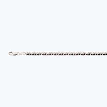 14K 5MM WHITE GOLD SOLID MIAMI CUBAN 16" CHAIN NECKLACE (AVAILABLE IN LENGTHS 7" - 30")