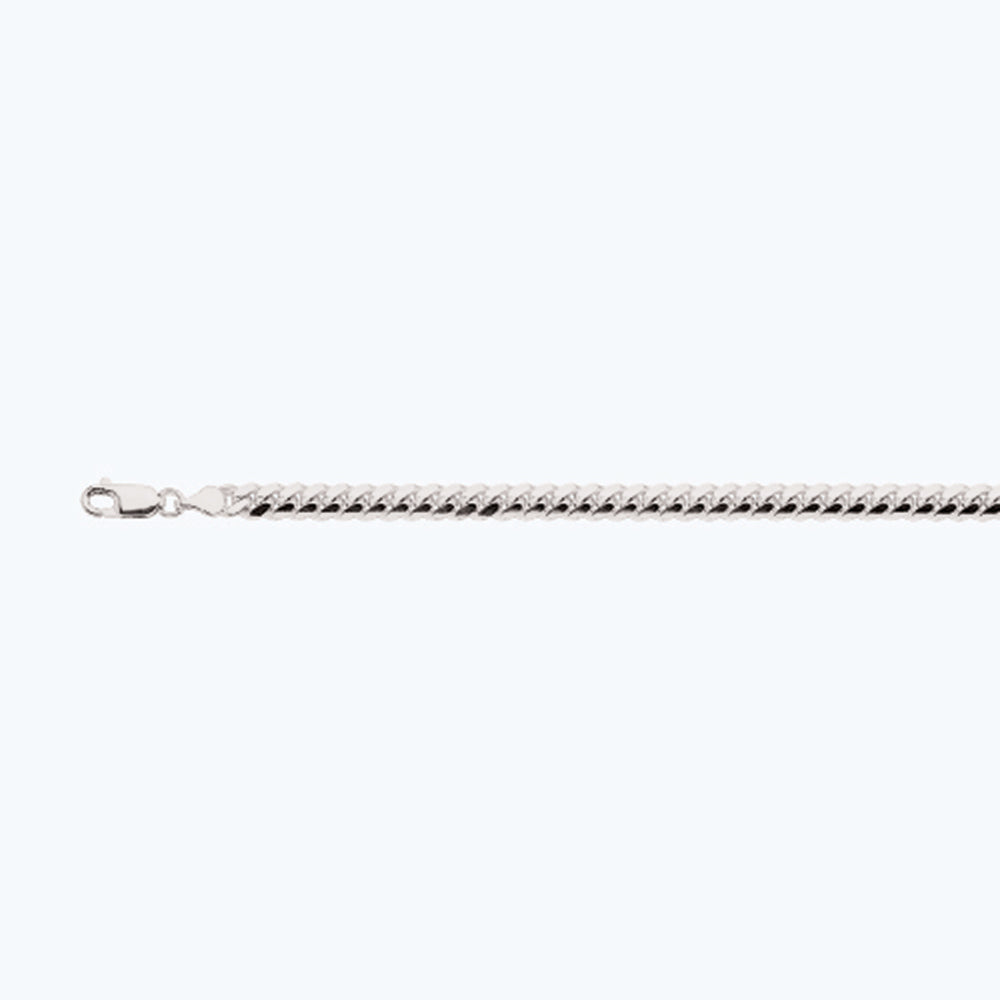 14K 5MM WHITE GOLD SOLID MIAMI CUBAN 24" CHAIN NECKLACE (AVAILABLE IN LENGTHS 7" - 30")