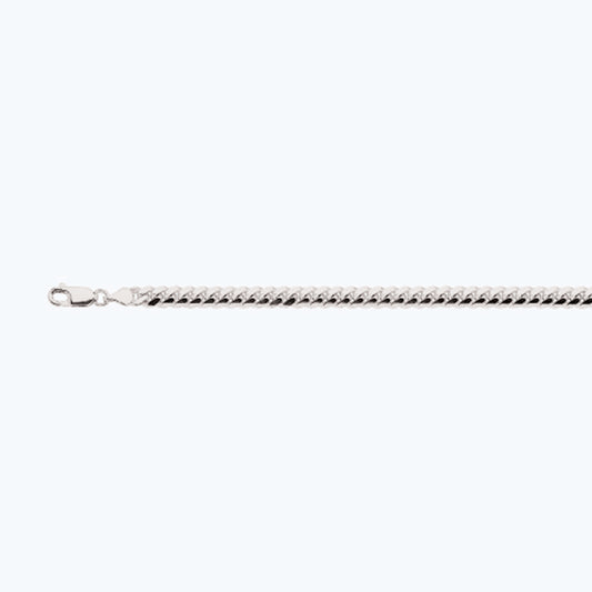 14K 5MM WHITE GOLD SOLID MIAMI CUBAN 7" CHAIN BRACELET (AVAILABLE IN LENGTHS 7" - 30")