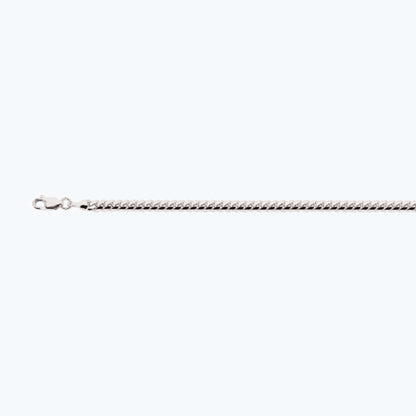 14K 4MM WHITE GOLD SOLID MIAMI CUBAN 16" CHAIN NECKLACE (AVAILABLE IN LENGTHS 7" - 30")