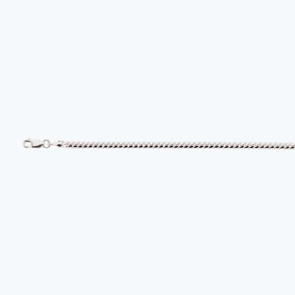 14K 3.5MM WHITE GOLD SOLID MIAMI CUBAN 16" CHAIN NECKLACE (AVAILABLE IN LENGTHS 7" - 30")