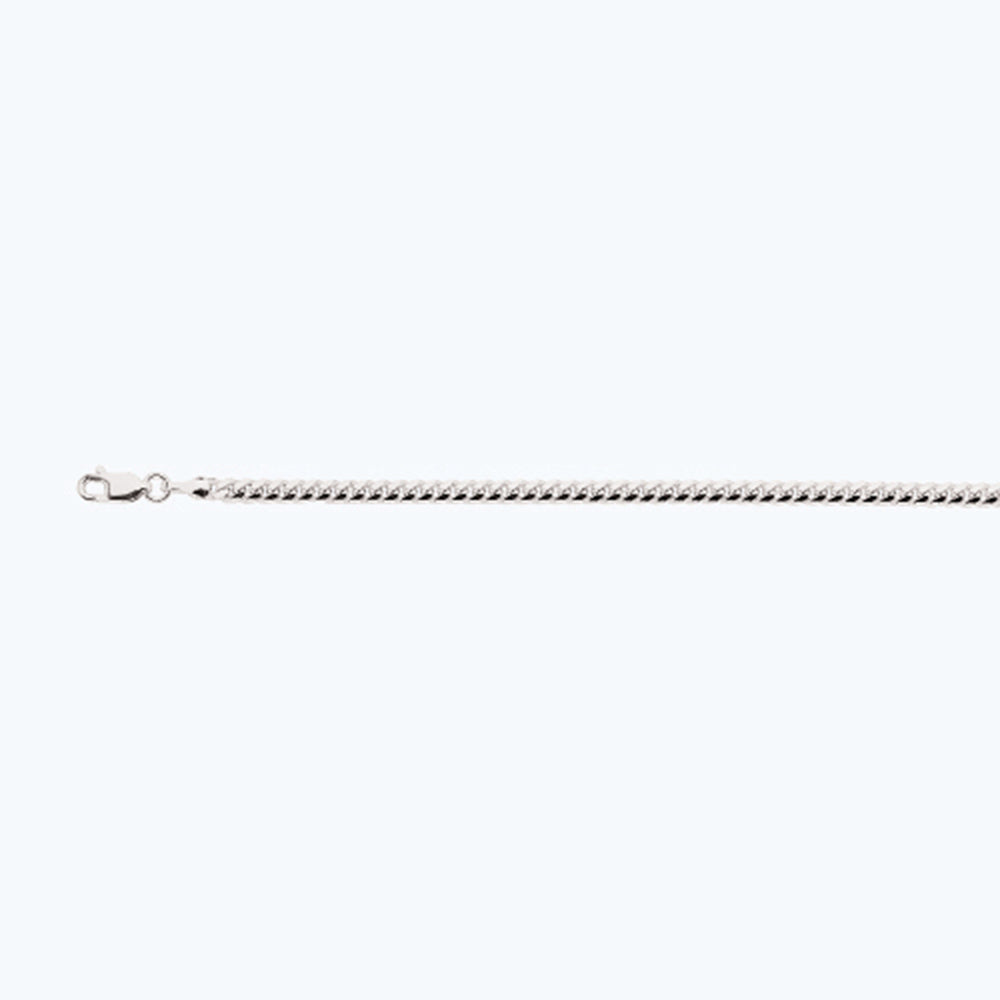 14K 3.5MM WHITE GOLD SOLID MIAMI CUBAN 26" CHAIN NECKLACE (AVAILABLE IN LENGTHS 7" - 30")