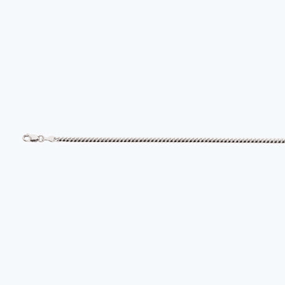 14K 2.5MM WHITE GOLD SOLID MIAMI CUBAN 18" CHAIN NECKLACE (AVAILABLE IN LENGTHS 7" - 30")