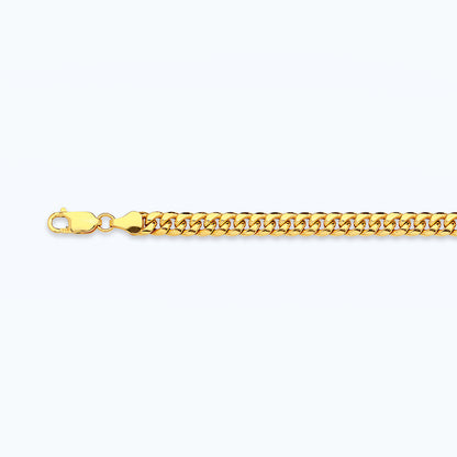 10K 3.75MM YELLOW GOLD HOLLOW MIAMI CUBAN 16" CHAIN NECKLACE"