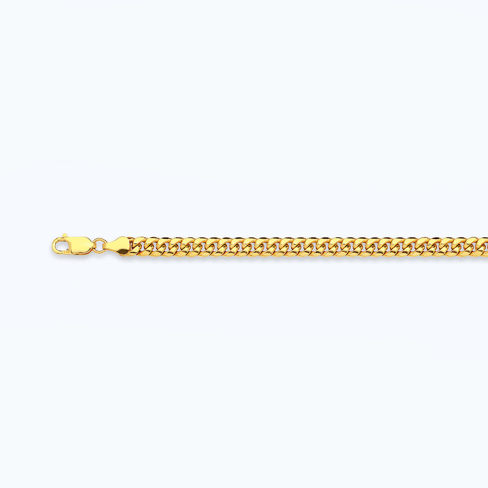 10K 3MM YELLOW GOLD HOLLOW MIAMI CUBAN 7.5 CHAIN BRACELET"