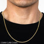 10K 2.5MM YELLOW GOLD SOLID CURB 26 CHAIN NECKLACE"