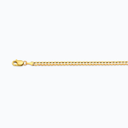 10K 2.5MM YELLOW GOLD SOLID CURB 24 CHAIN NECKLACE"