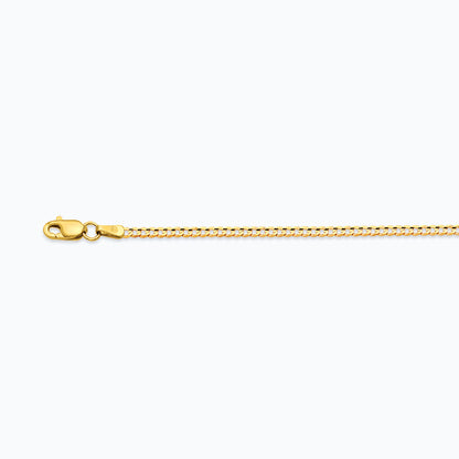 10K 2MM YELLOW GOLD SOLID CURB 18 CHAIN NECKLACE"