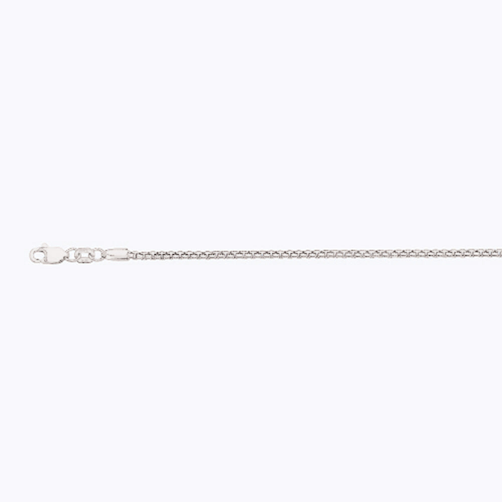 14K 2MM WHITE GOLD VENETIAN BOX 18" CHAIN NECKLACE (AVAILABLE IN LENGTHS 7" - 30")