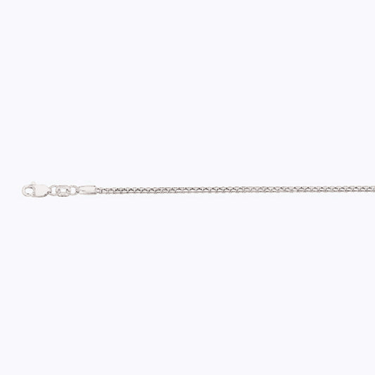 14K 2MM WHITE GOLD VENETIAN BOX 9" CHAIN BRACELET (AVAILABLE IN LENGTHS 7" - 30")