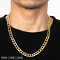 10K 9MM YELLOW GOLD HOLLOW CURB 26 CHAIN NECKLACE"