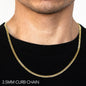 10K 3.5MM YELLOW GOLD HOLLOW CURB 22 CHAIN NECKLACE"