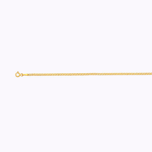 10K 2MM YELLOW GOLD HOLLOW CURB 16 CHAIN NECKLACE"