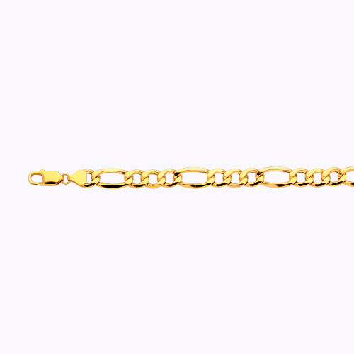 10K 9.5MM YELLOW GOLD HOLLOW FIGARO 16 CHAIN NECKLACE"