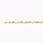 10K 7.5MM YELLOW GOLD HOLLOW FIGARO 16 CHAIN NECKLACE"