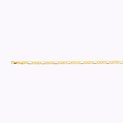 10K 3.5MM YELLOW GOLD HOLLOW FIGARO 16 CHAIN NECKLACE"