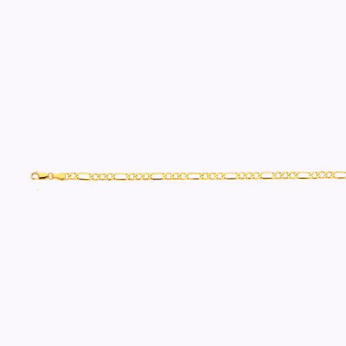 10K 3.5MM YELLOW GOLD HOLLOW FIGARO 20 CHAIN NECKLACE"