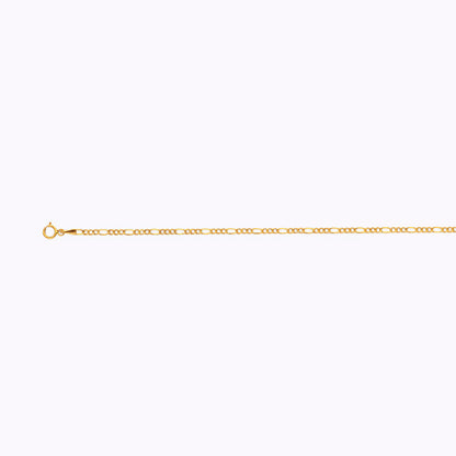 10K 2MM YELLOW GOLD HOLLOW FIGARO 16 CHAIN NECKLACE"