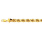 10K 9MM YELLOW GOLD DC HOLLOW ROPE 7.5 CHAIN BRACELET"