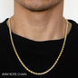 10K 4MM YELLOW GOLD DC HOLLOW ROPE 26 CHAIN NECKLACE"