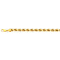 10K 3MM YELLOW GOLD DC HOLLOW ROPE 7 CHAIN BRACELET"