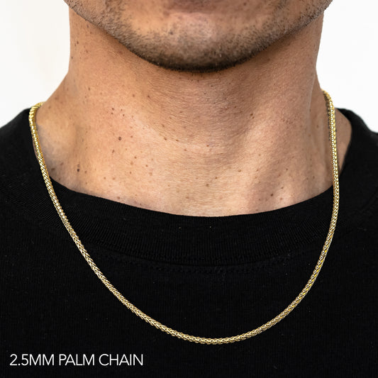 10K 2.5MM YELLOW GOLD PALM 20 CHAIN NECKLACE"