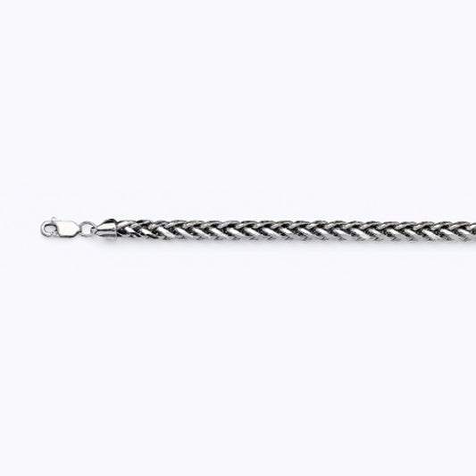 10K 5MM WHITE GOLD PALM 7" CHAIN BRACELET (AVAILABLE IN LENGTHS 7" - 30")