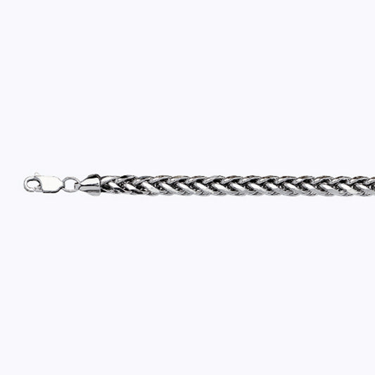 14K 4MM WHITE GOLD PALM 8" CHAIN BRACELET (AVAILABLE IN LENGTHS 7" - 30")