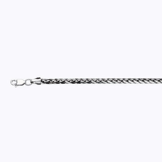 14K 3MM WHITE GOLD PALM 9" CHAIN BRACELET (AVAILABLE IN LENGTHS 7" - 30")
