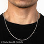 10K 2.5MM WHITE GOLD PALM 26" CHAIN NECKLACE (AVAILABLE IN LENGTHS 7" - 30")