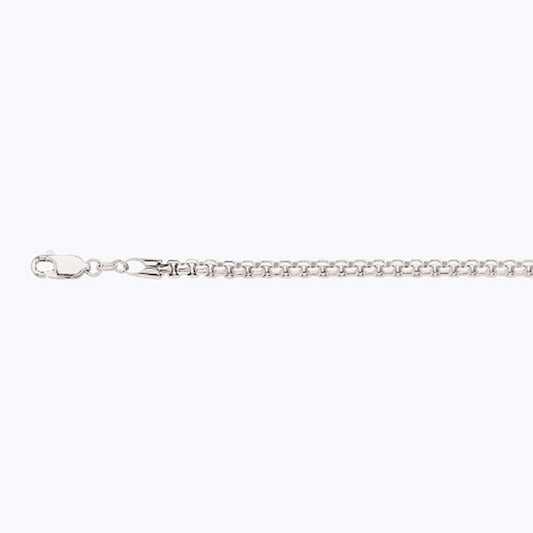 14K 3.5MM WHITE GOLD VENETIAN BOX 7.5" CHAIN BRACELET (AVAILABLE IN LENGTHS 7" - 30")