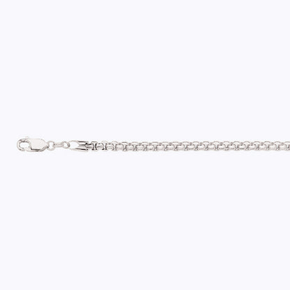 14K 3.5MM WHITE GOLD VENETIAN BOX 24" CHAIN NECKLACE (AVAILABLE IN LENGTHS 7" - 30")