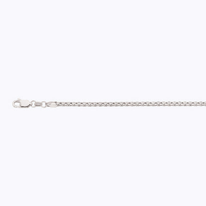 14K 2.5MM WHITE GOLD VENETIAN BOX 24" CHAIN NECKLACE (AVAILABLE IN LENGTHS 7" - 30")