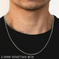 10K 2.5MM WHITE GOLD VENETIAN BOX 22" CHAIN NECKLACE (AVAILABLE IN LENGTHS 7" - 30")