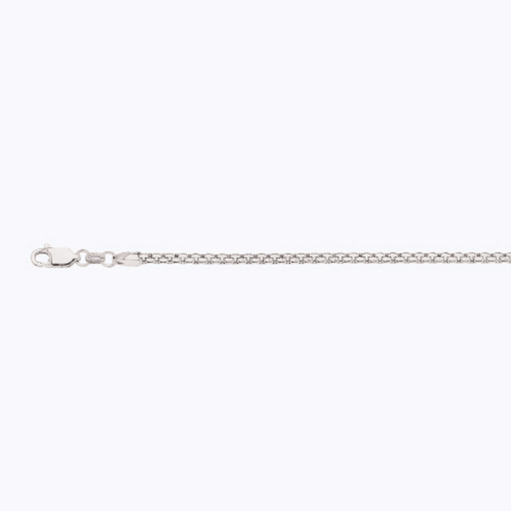 14K 2.5MM WHITE GOLD VENETIAN BOX 22" CHAIN NECKLACE (AVAILABLE IN LENGTHS 7" - 30")