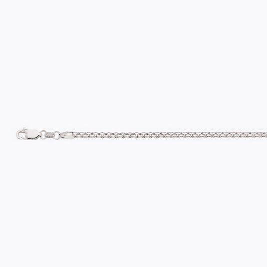 10K 2.5MM WHITE GOLD VENETIAN BOX 7" CHAIN BRACELET (AVAILABLE IN LENGTHS 7" - 30")