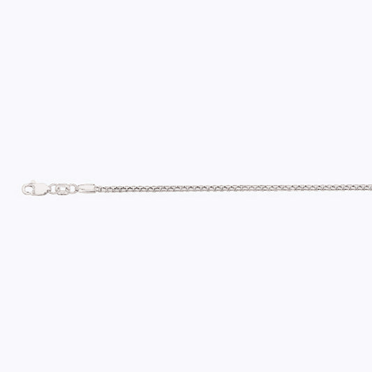 14K 1.5MM WHITE GOLD VENETIAN BOX 9" CHAIN BRACELET (AVAILABLE IN LENGTHS 7" - 30")