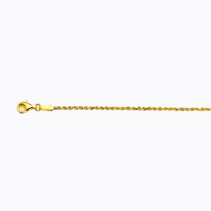 10K 1.5MM YELLOW GOLD SOLID DC ROPE 16 CHAIN NECKLACE"