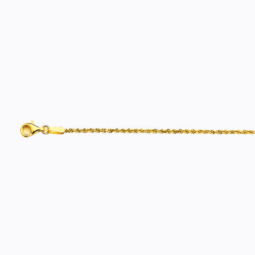 10K 1.5MM YELLOW GOLD SOLID DC ROPE 18 CHAIN NECKLACE"