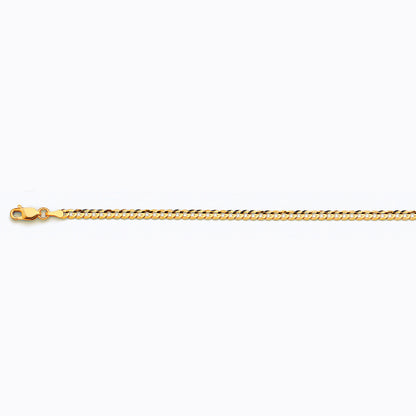 10K 3MM YELLOW GOLD SOLID CURB 22 CHAIN NECKLACE"