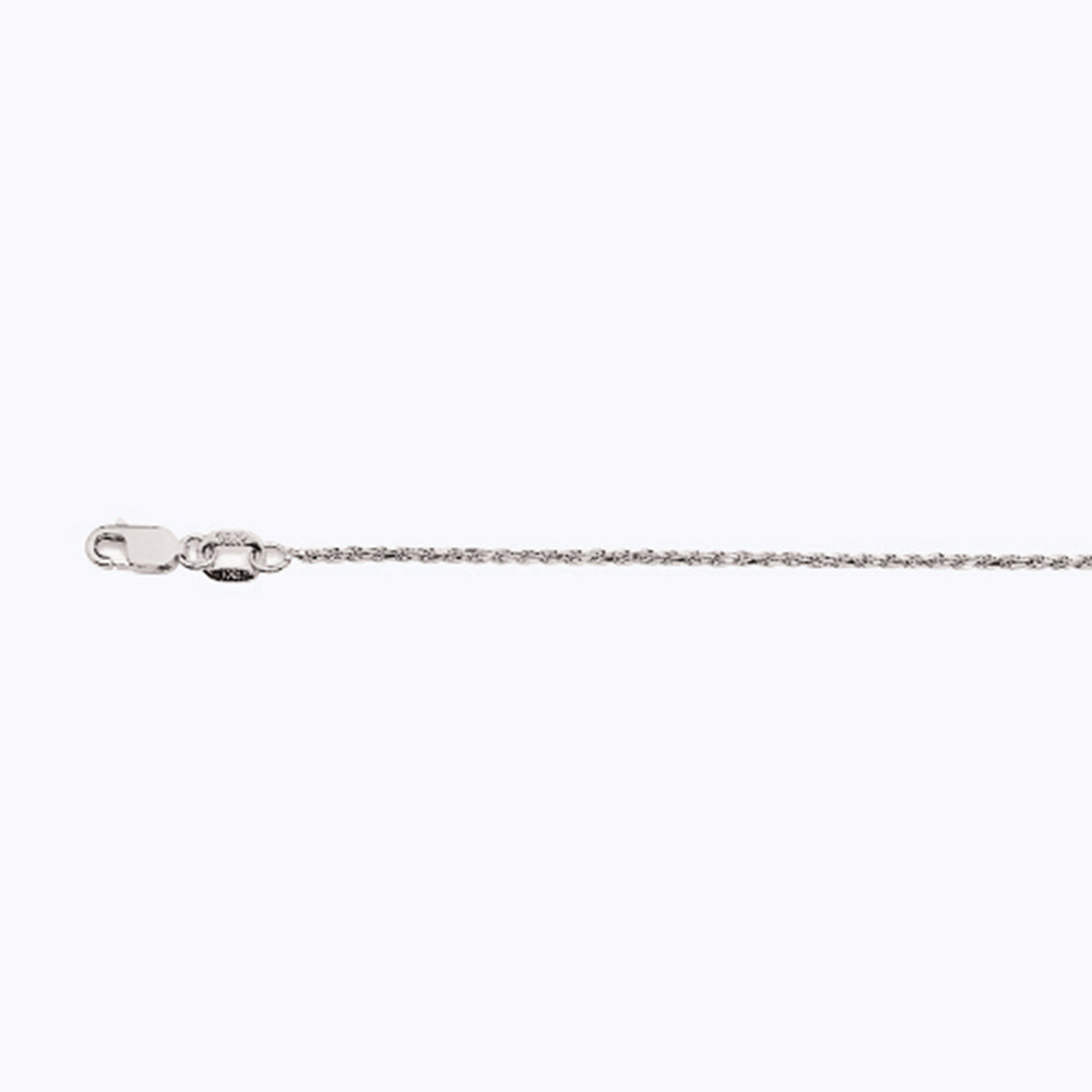 10K 1MM WHITE GOLD SOLID DC ROPE 7" CHAIN BRACELET (AVAILABLE IN LENGTHS 7" - 30")