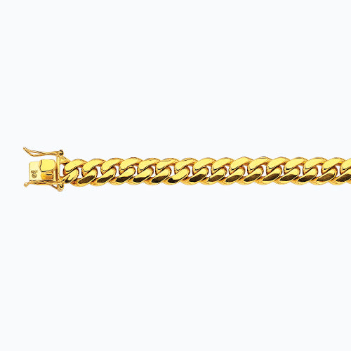 10K 11MM YELLOW GOLD SOLID MIAMI CUBAN 7.5 CHAIN BRACELET"