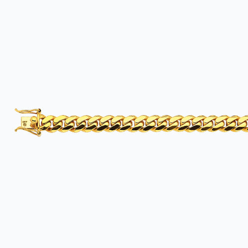 10K 10MM YELLOW GOLD SOLID MIAMI CUBAN 7 CHAIN BRACELET"