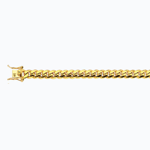 10K 8MM YELLOW GOLD SOLID MIAMI CUBAN 16 CHAIN NECKLACE"